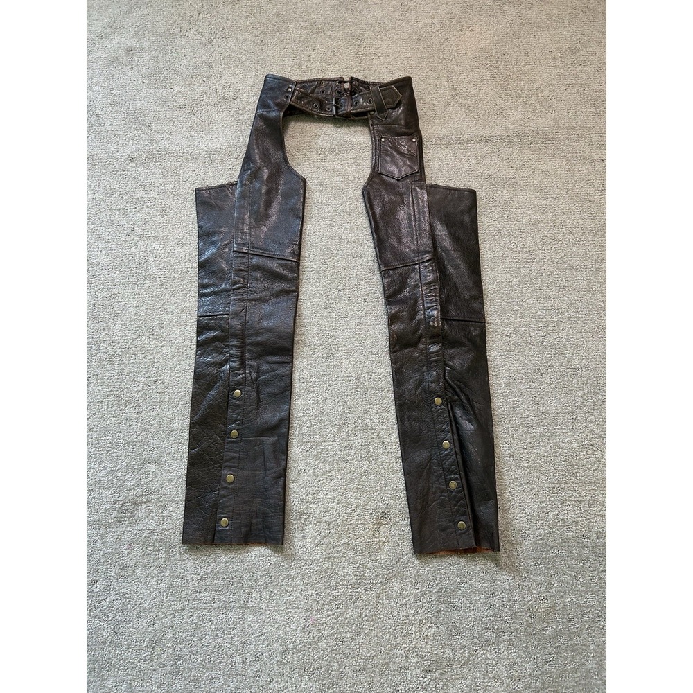 Vintage Y2K Vance Leathers Motorcycle Chaps - Men's & Women's Brown Leather - XS